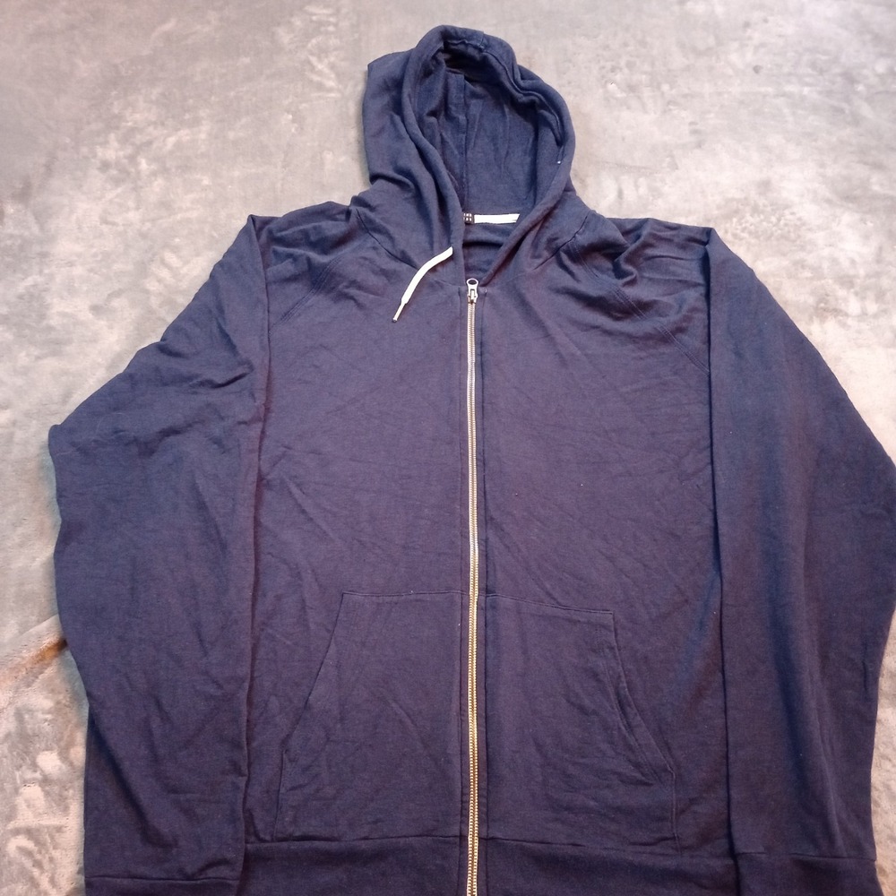 Two Blind Brothers Hoodie Navy Blue Full‎ Zip Sweatshirt Bamboo Blend Sz XXL 2XL